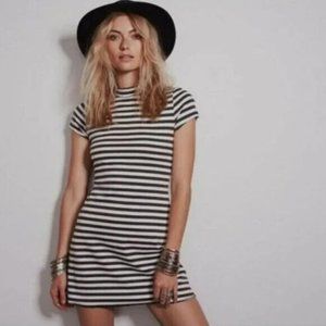Free People Black and White Striped Mini Dress